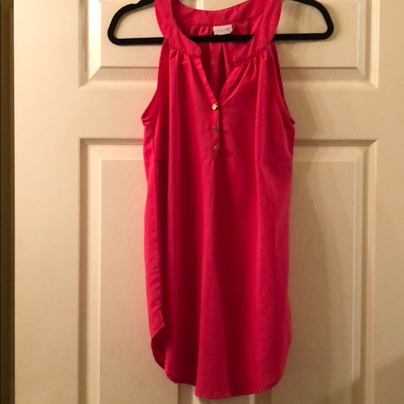 Hot Pink Sleeveless Blouse - Picture 1 of 4